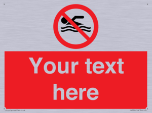 Custom No swimming prohibition Sign